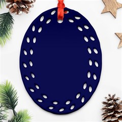 Dark Navy Ornament (oval Filigree) by snowwhitegirl