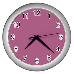 Rose Grey Wall Clocks (silver)  by snowwhitegirl