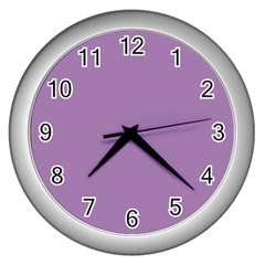 Grey Lily Wall Clocks (silver)  by snowwhitegirl