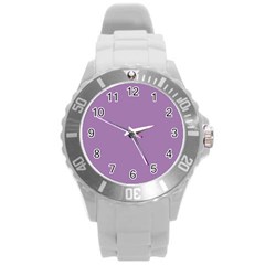 Grey Lily Round Plastic Sport Watch (l) by snowwhitegirl