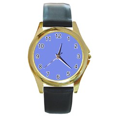 Lake Blue Round Gold Metal Watch by snowwhitegirl