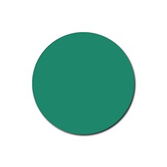 Teal Ocean Rubber Coaster (round)  by snowwhitegirl