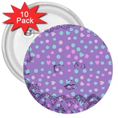 Little Face 3  Buttons (10 Pack) 