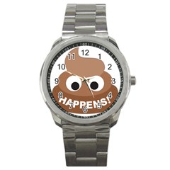 Poo Happens Sport Metal Watch