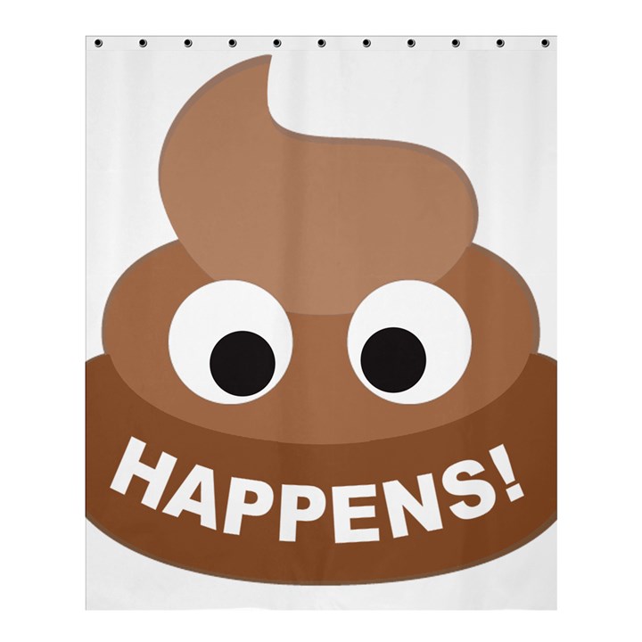 Poo Happens Shower Curtain 60  x 72  (Medium) 