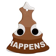 Poo Happens Christmas Tree Ornament (two Sides) by Vitalitee