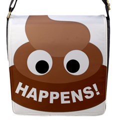 Poo Happens Flap Messenger Bag (s) by Vitalitee