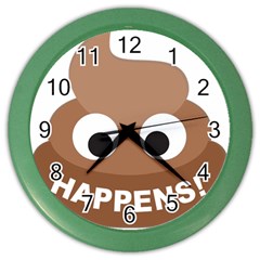 Poo Happens Color Wall Clocks by Vitalitee