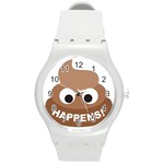 Poo Happens Round Plastic Sport Watch (M) Front