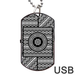 Wavy Panels Dog Tag Usb Flash (one Side) by linceazul