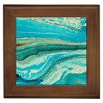 Mint,gold,marble,nature,stone,pattern,modern,chic,elegant,beautiful,trendy Framed Tiles Front