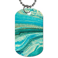 Mint,gold,marble,nature,stone,pattern,modern,chic,elegant,beautiful,trendy Dog Tag (one Side) by NouveauDesign