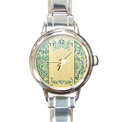 Art Nouveau Green Round Italian Charm Watch by NouveauDesign