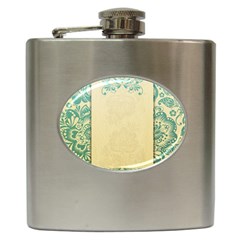 Art Nouveau Green Hip Flask (6 Oz) by NouveauDesign