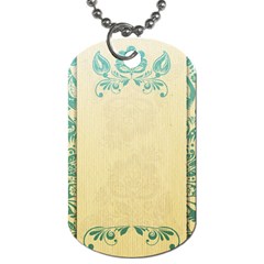 Art Nouveau Green Dog Tag (two Sides) by NouveauDesign