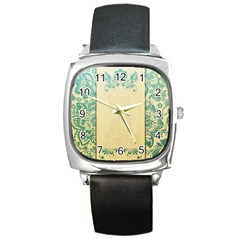 Art Nouveau Green Square Metal Watch by NouveauDesign