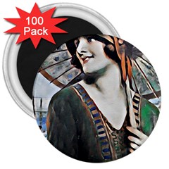 Lady Of Summer 1920 Art Deco 3  Magnets (100 Pack) by NouveauDesign