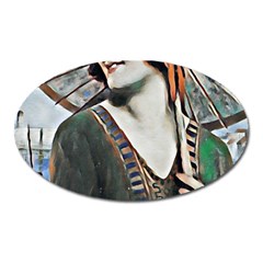 Lady Of Summer 1920 Art Deco Oval Magnet by NouveauDesign