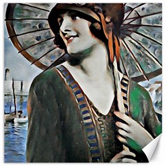 Lady Of Summer 1920 Art Deco Canvas 12  X 12   by NouveauDesign