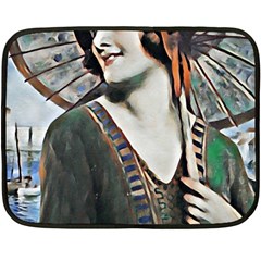 Lady Of Summer 1920 Art Deco Fleece Blanket (mini) by NouveauDesign