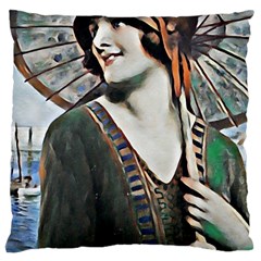 Lady Of Summer 1920 Art Deco Large Cushion Case (two Sides) by NouveauDesign