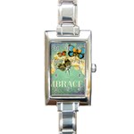 embrace shabby chic collage Rectangle Italian Charm Watch Front