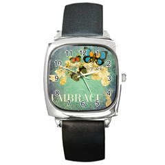 Embrace Shabby Chic Collage Square Metal Watch by NouveauDesign