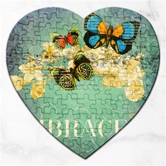 Embrace Shabby Chic Collage Jigsaw Puzzle (heart) by NouveauDesign