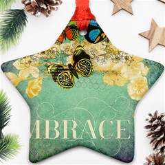 Embrace Shabby Chic Collage Star Ornament (two Sides) by NouveauDesign