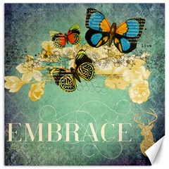 Embrace Shabby Chic Collage Canvas 12  X 12   by NouveauDesign