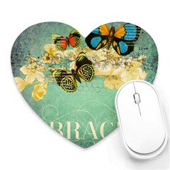 Embrace Shabby Chic Collage Heart Mousepads by NouveauDesign