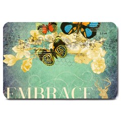 Embrace Shabby Chic Collage Large Doormat  by NouveauDesign