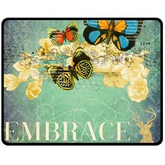 Embrace Shabby Chic Collage Fleece Blanket (medium)  by NouveauDesign