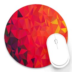 Triangle Geometric Mosaic Pattern Round Mousepads by Nexatart