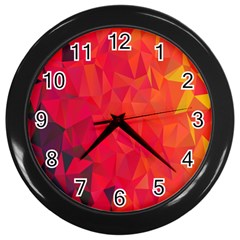 Triangle Geometric Mosaic Pattern Wall Clocks (black) by Nexatart