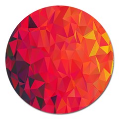 Triangle Geometric Mosaic Pattern Magnet 5  (round) by Nexatart