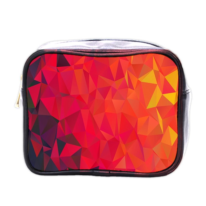 Triangle Geometric Mosaic Pattern Mini Toiletries Bags