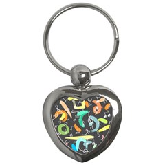 Repetition Seamless Child Sketch Key Chains (heart) 