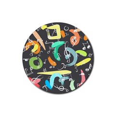 Repetition Seamless Child Sketch Rubber Round Coaster (4 Pack)  by Nexatart