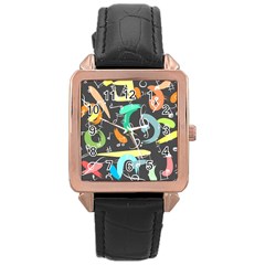 Repetition Seamless Child Sketch Rose Gold Leather Watch  by Nexatart