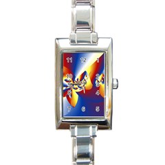 Mandelbrot Math Fractal Pattern Rectangle Italian Charm Watch by Nexatart