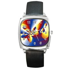 Mandelbrot Math Fractal Pattern Square Metal Watch by Nexatart