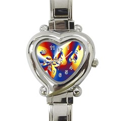 Mandelbrot Math Fractal Pattern Heart Italian Charm Watch by Nexatart