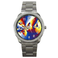 Mandelbrot Math Fractal Pattern Sport Metal Watch by Nexatart