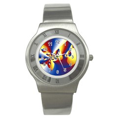 Mandelbrot Math Fractal Pattern Stainless Steel Watch by Nexatart