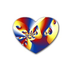 Mandelbrot Math Fractal Pattern Heart Coaster (4 Pack)  by Nexatart