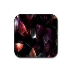 Crystals Background Design Luxury Rubber Coaster (square)  by Nexatart