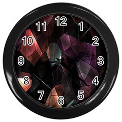 Crystals Background Design Luxury Wall Clocks (black) by Nexatart