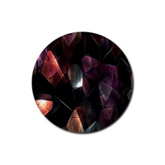 Crystals Background Design Luxury Rubber Round Coaster (4 Pack)  by Nexatart