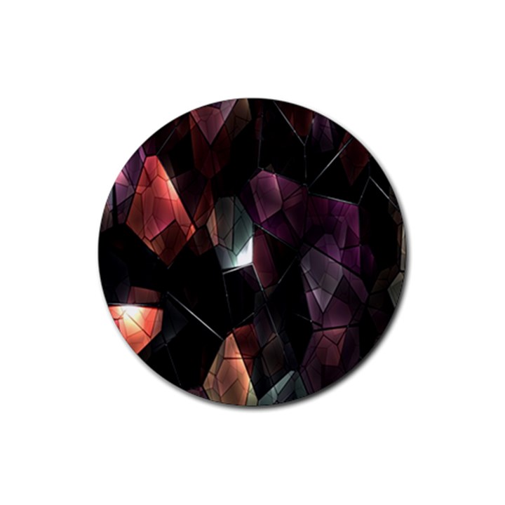 Crystals Background Design Luxury Rubber Round Coaster (4 pack) 